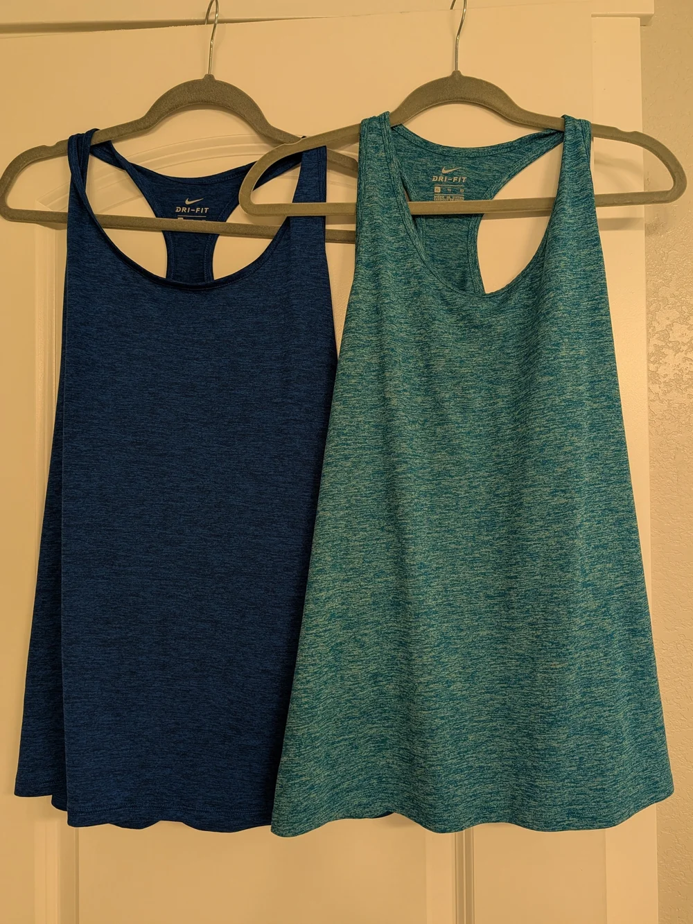 Nike Dri-FIT Racerback Tank Tops - Navy & Teal Heather